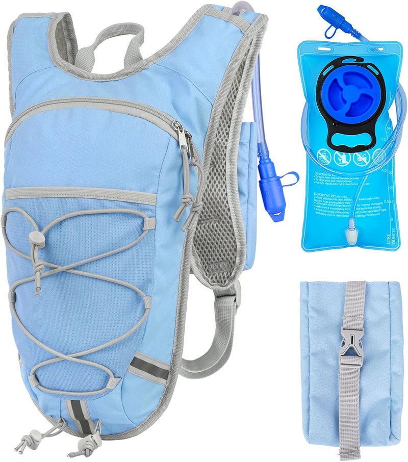 DEVONWIDE Lightweight Hydration Backpack 2L Water Bladder Pack for Running, Cycling, Hiking – Anti-Theft Water Backpack with Phone Holder, Trekking Pole Holder & Reflective Strips for Men & Women - Image 1